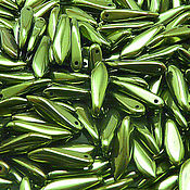 Материалы для творчества handmade. Livemaster - original item Czech glass bead art.8-12, color - gloss green. Handmade.