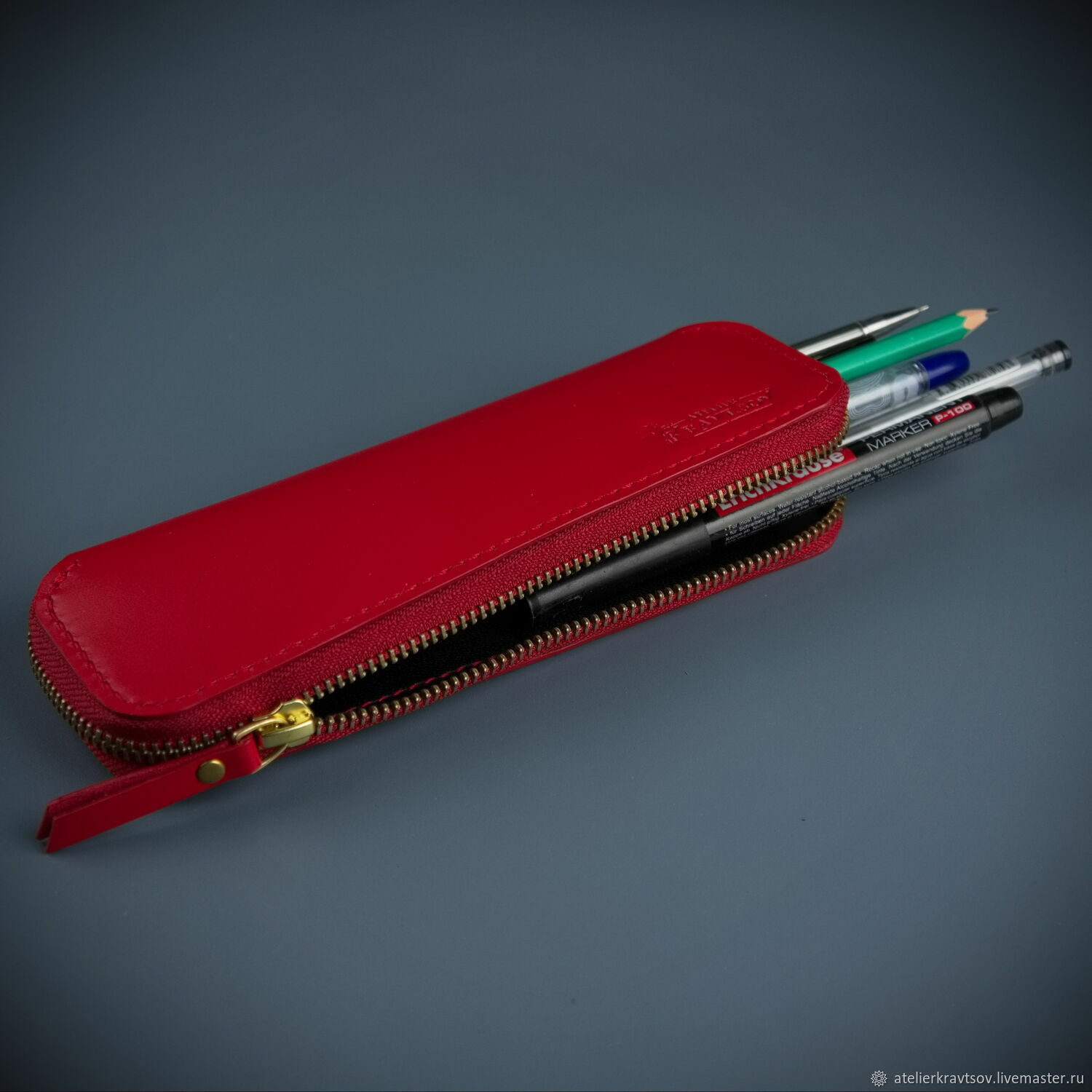 Кожаный пенал на молнии. Ручная работа в интернет-магазине Ярмарка ...