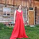 Dress simple, linen, red. Long dress without sleeves. Dresses. Boho-Eklektika. My Livemaster. Фото №4