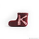 K Nominal Burgundy felted Merino wool booties 8cm 1 pair. Babys bootees. bornlenki. Online shopping on My Livemaster.  Фото №2