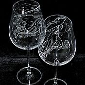 Посуда handmade. Livemaster - original item Dolphins. Pair of glasses.. Handmade.