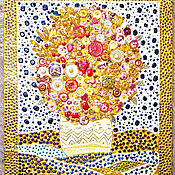 Картины и панно handmade. Livemaster - original item Panel in the kitchen Sunny bouquet. Semi-precious stones, Murano glass. Handmade.