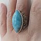 Ring 'Alana' - larimar, silver, Rings, Moscow,  Фото №1