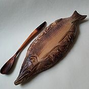 Посуда handmade. Livemaster - original item Carved wooden dish for serving 