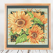 Картины и панно handmade. Livemaster - original item Embroidery hand painting Flowers of the sun. Handmade.
