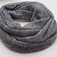 Snood knitted scarf for women from kid mohair in two turns gray melange. Snudy1. Scarfland. My Livemaster. Фото №4