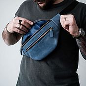 Сумки и аксессуары handmade. Livemaster - original item Banana Belt Leather Bag (standard). Blue. Handmade.