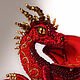 Order Dragon 'Aisha'. Brooch dragon. Red with gold. master Alena Litvin. Livemaster. . Brooches Фото №3