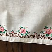 Винтаж: Винтажное льняное полотенце в русском стиле