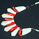 'Maldives' Necklace of amazonite, coral and leather. Necklace. Butik4you. My Livemaster. Фото №4