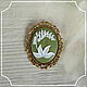 Cameo brooch Lily of the Valley background pistachio 30h40 gold, Subculture decorations, Smolensk,  Фото №1