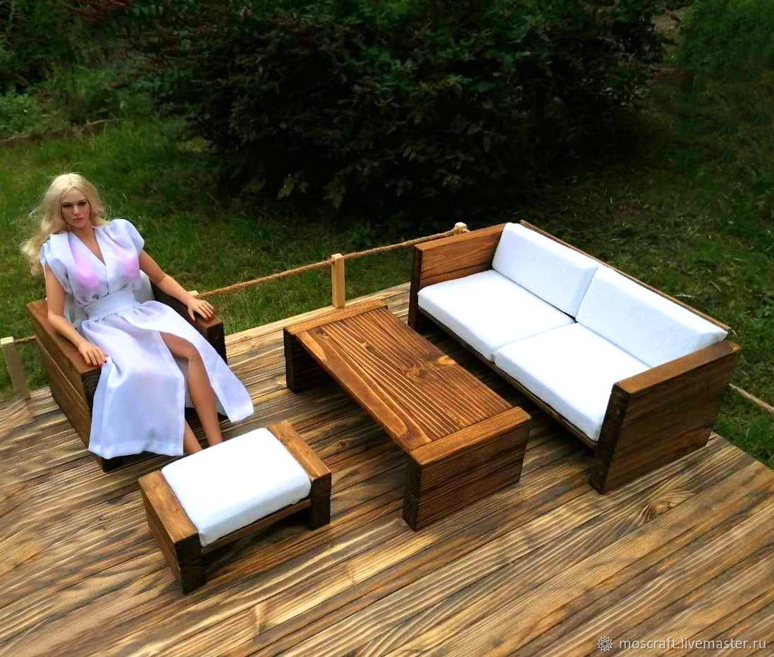 Комплект садовой мебели лофт из бруса. Дачная мебель в интернет-магазине Ярмарка Мастеров по цене 124000 ₽ – M6HCURU