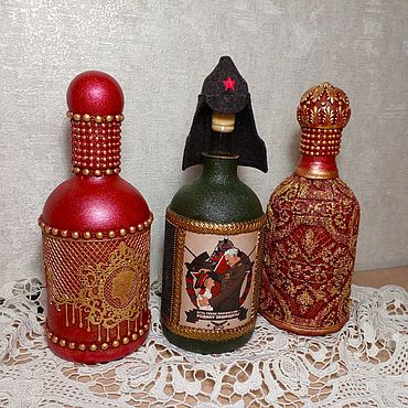 Посуда ручной работы. Ярмарка Мастеров - ручная работа Декоративная бутылка. Handmade.