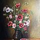 Order Oil painting still life of Hollyhocks with raspberries rustic. Ирина Димчева. Livemaster. . Pictures Фото №3