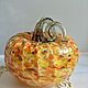 Pumpkin Handmade Figured Art Glass Halloween. Vintage statuettes. pioneer. My Livemaster. Фото №4