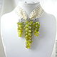 Summer Pendant - Pendant and Earrings Olive jade Grape bunch. Jewelry Sets. Dorida's Gems (Dorida-s-gems). My Livemaster. Фото №6