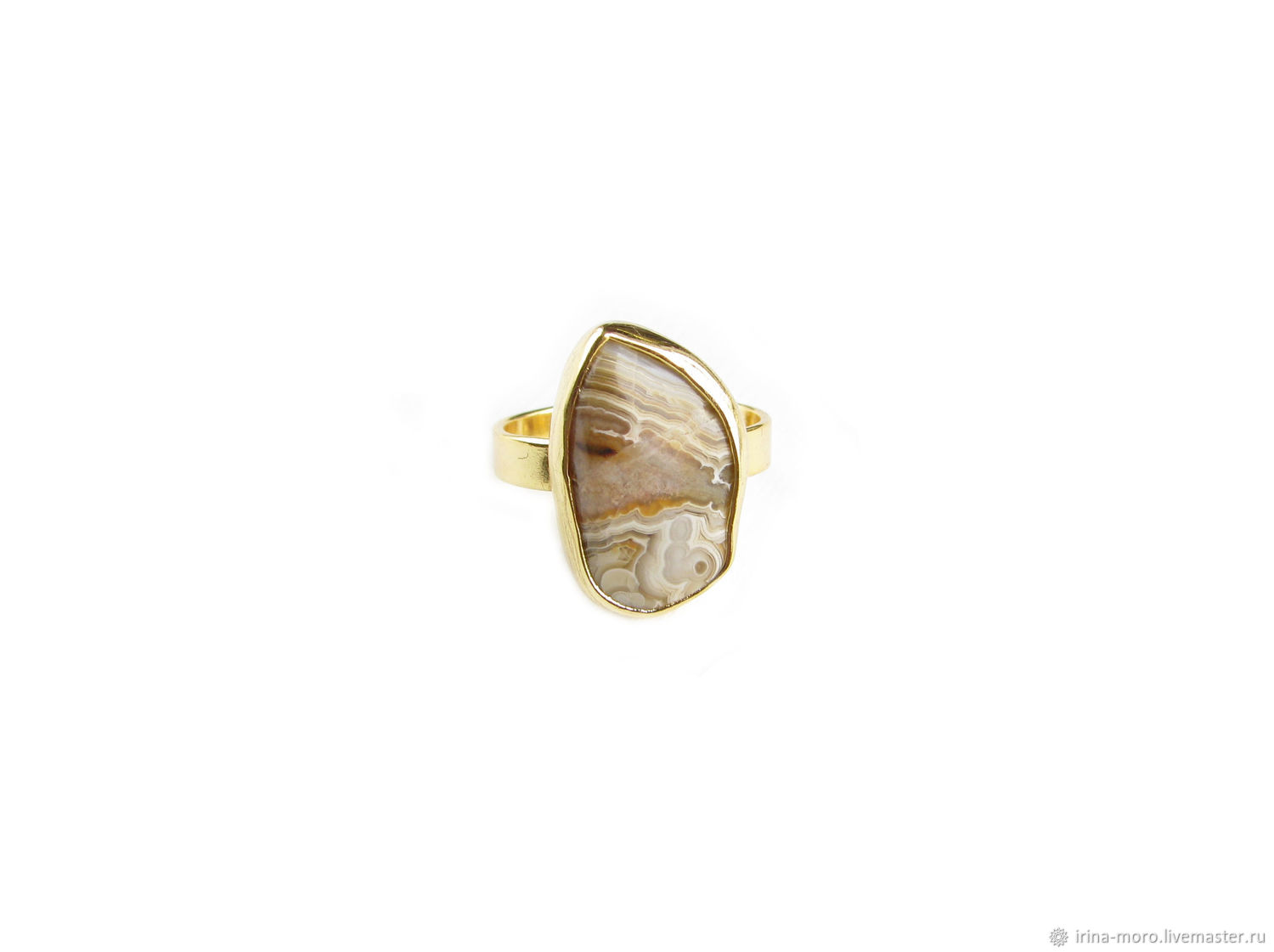 Beige Agate Ring, Large Ring, Agate ring, Rings, Moscow,  Фото №1