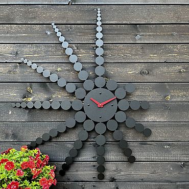 Для дома и интерьера ручной работы. Ярмарка Мастеров - ручная работа Часы настенные 80см “Punktid”, большие часы.. Handmade.