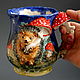 hedgehog and mushroom rain.A large mug. Mugs and cups. Mila. My Livemaster. Фото №9