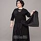 Order Black knitted dress with cambric petals. Art.4295. MilaMi. Livemaster. . Dresses Фото №3