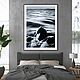 Черно-белая картина с девушкой в воде в подарок мужчине в спальню. Картины. Марина Айдын. Интернет-магазин Ярмарка Мастеров.  Фото №2