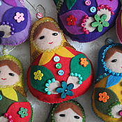 Русский стиль handmade. Livemaster - original item Felt matryoshka, 9h8 cm,hand embroidery, Easter, Valentine`s day. Handmade.