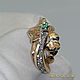 Order Ring 'SALAMANDER' 585 gold, diamonds, emerald. VIDEO. MaksimJewelryStudio. Livemaster. . Rings Фото №3