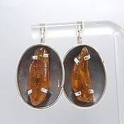 Украшения handmade. Livemaster - original item Earrings amber silver 925 ALS0029. Handmade.