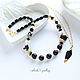 Necklace with shungite, onyx, agate in gold, Beads2, Moscow,  Фото №1