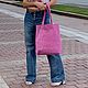 Сумка шоппер из натуральной замши розовая. Сумка-шоппер. BogsBags. Ярмарка Мастеров.  Фото №4