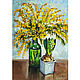 Painting Mimosa and hyacinth 'Spring has come' Oil 21, Pictures, Ufa,  Фото №1
