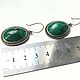 Винтаж: Серьги с малахитом. Серьги винтажные. Vintageislove. Ярмарка Мастеров.  Фото №7