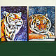 Painting Tiger Acrylic Cardboard 15 x 20 Predator Cat. Pictures. matryoshka (azaart). My Livemaster. Фото №5