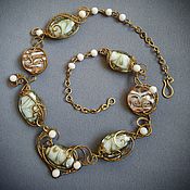Украшения handmade. Livemaster - original item Necklace with glass lampwork wire wrap. Handmade.