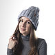 Grey Cozy Knit Hat for Women, Hand Knitting Cloche, Caps, St. Petersburg,  Фото №1