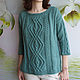 To better visualize the model, click on the photo and zoom in CUTE-KNIT NAT Onipchenko Fair Masters to Buy women's sweater sea green
