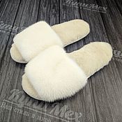 Обувь ручной работы handmade. Livemaster - original item Home Slippers made of mink fur. Handmade.