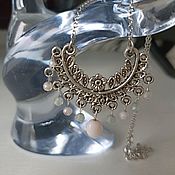 Украшения handmade. Livemaster - original item Necklace with pink opal and beryl 