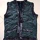 Sheepskin leather Vest 62-64 green, Mens vests, Moscow,  Фото №1