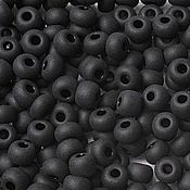 Материалы для творчества handmade. Livemaster - original item 10 grams of 10/0 seed Beads, Czech Preciosa 23980m Premium black matte nephros. Handmade.
