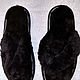 Mouton flip flops are black. Slippers. Warm gift. My Livemaster. Фото №4