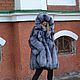 coat. Coat of fur is black-brown (silver) Fox hooded, Fur Coats, Omsk,  Фото №1