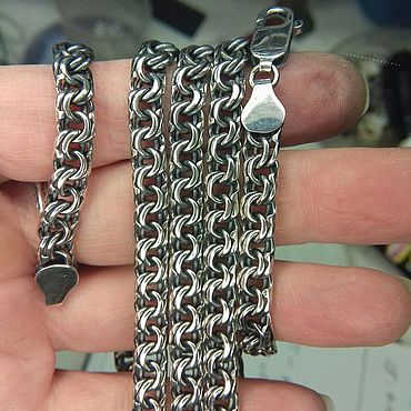 ручной работы. Ярмарка Мастеров - ручная работа Цепочка плетение Бисмарк , классическая черненая. Handmade.