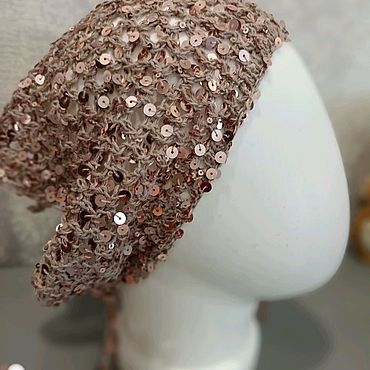 Вязанная косынка с пайетками. . Аксессуары ручной работы - Ярмарка Мастеров Аксессуары ручной работы. Ярмарка Мастеров - ручная работа Вязанная косынка с пайетками. Handmade.