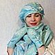 Валяный шарф-бактус..Мята и бирюза, Шарфы, Новокузнецк,  Фото №1