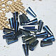 Beads 12/6 mm Gray Blue coating glass 1 piece, Beads1, Solikamsk,  Фото №1
