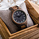 Деревянные наручные часы мужские с гравировкой 44 мм. Часы наручные. gifTree | Подарки из дерева. Ярмарка Мастеров.  Фото №4
