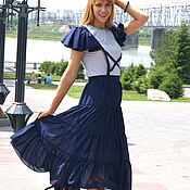 Одежда handmade. Livemaster - original item Chiffon sundress skirt, summer skirt with removable wing straps. Handmade.