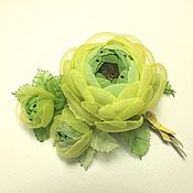 Украшения handmade. Livemaster - original item Brooch Lime Syrup Bouquet with handmade flowers made of fabric. Handmade.