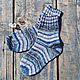 Men's socks 42 p Knitted Wool Striped Blue Warm. Socks. knitsockswool. My Livemaster. Фото №5